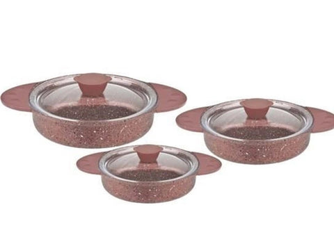 3 PC GRANITE LOW POT SET - 12.5"x2.75"