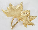 2 TIER LEAF PLATE-GOLD