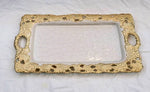 15.75"x8.5"x9.75" RECTANGLE TRAY-GOLD-WHITE-GRAPE