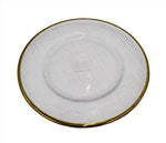 8" GLASS PLATE-GOLD RIM