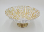 7" GLASS FOOTED BOWL-GOLD