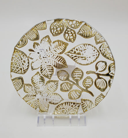 6" GLASS PLATE GOLD DESIGN