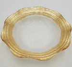 8" GLASS BOWL-GOLD RIM