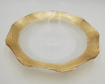 13"GLASS BOWL -GOLD DESIGN