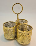 3 SECTION UTENSIL HOLDER-GOLD