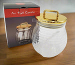 6"x3.5" PLASTIC JAR W/GOLD LID