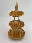 16" - 3 TIER WOODEN BASKET