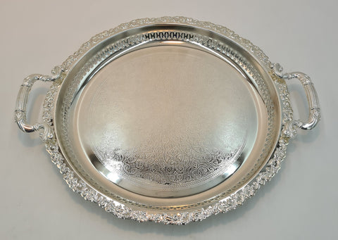 15"x2"  S/S ROUND TRAY-SILVER