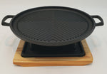 9.75"CAST IRON GRIDDLE W/WOOD