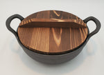 8"X4" CAST IRON WOK W/WOOD LID