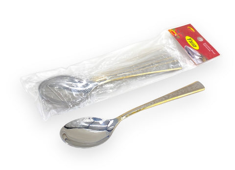 6PC DINNER SPOON-GOLD/SILVER