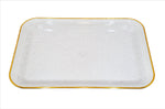 13.5"x9"PLASTIC TRAY-CLEAR/GOLD