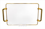 12.5"x9"PLASTIC TRAY-WH/GOLD