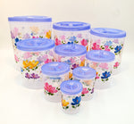 9 PC PLASTIC STORAGE W/LID