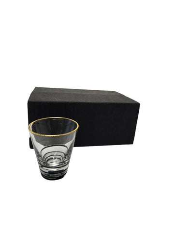 2"x2.75"- 6 PC SHOT GLASS-GOLD RIM