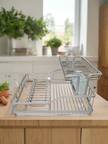 17.5"x13.5" 2 TIER ALUMINUM DISH RACK