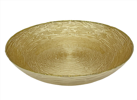 12.5"x3" SHALLOW BOWL-GOLD