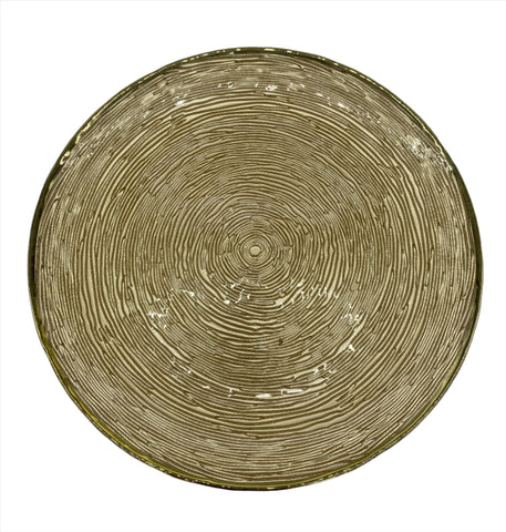 12.5" GLASS PLATE-GOLD