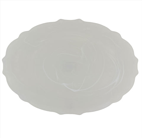 14" FROSTED GLASS PLATE-OVAL