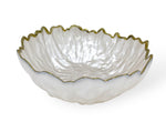 9.5"x6" BOWL-PEARL WHITE/GOLD