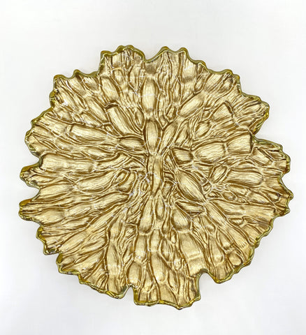 12" GLASS PLATE-GOLD