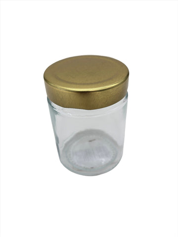 7OZ GLASS JAR W/GOLD LID