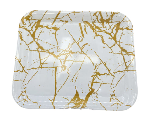 11.5"x9.5" PLASTIC TRAY-MARBLE DESIGN