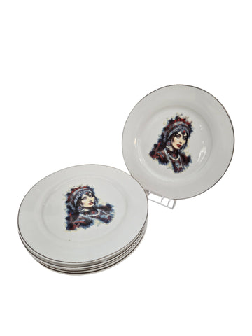 8" DESSERT PLATE SET- 6 PC