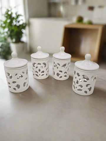 6"x2.75" CANISTER-WHITE-4 PC