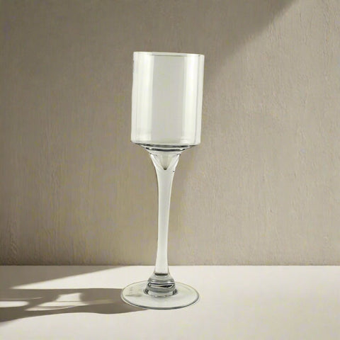 13.5"x4"  GLASS CANDLE HOLDER/VASE