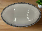 12"x7.5" PLATTER W/SILVER DOTS-OVAL - 36/CS