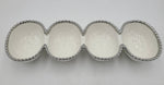 4 SECTION DISH W/SILVER DOTS - 24/CS